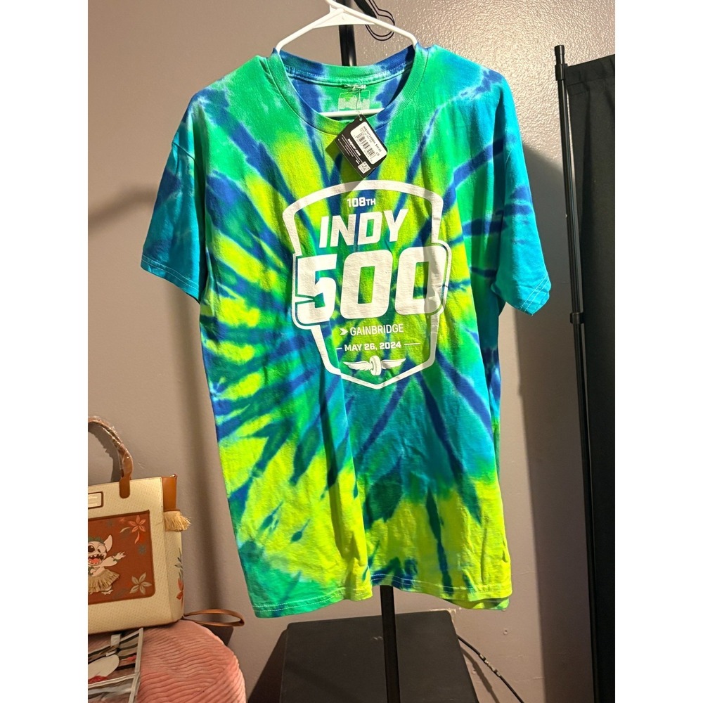 NWT IndyCar 108th Indy 500 Gainbridge May 26, 2024 Tie Dye Graphic T-Shirt, XL